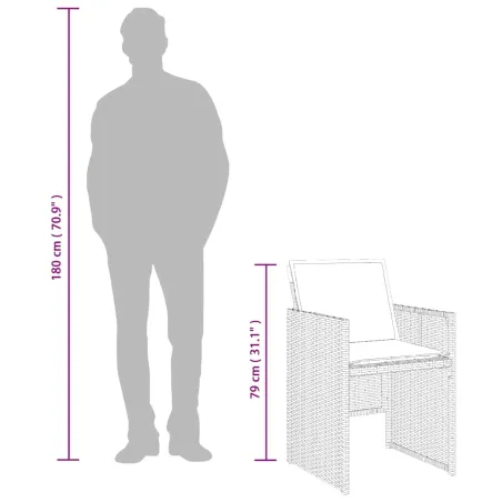 Ensemble à manger de jardin et coussins 13 pcs beige