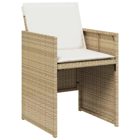 Ensemble à manger de jardin et coussins 15 pcs beige