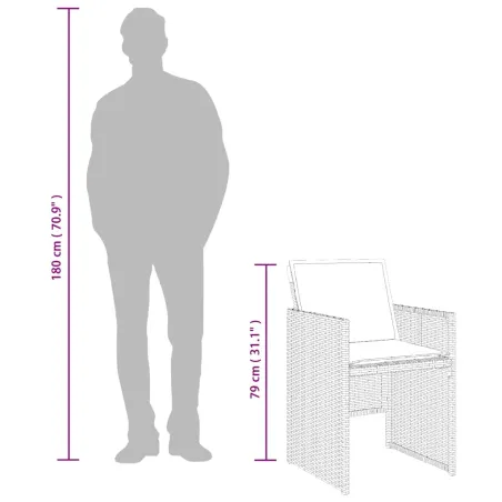 Ensemble à manger de jardin et coussins 17 pcs mélange beige