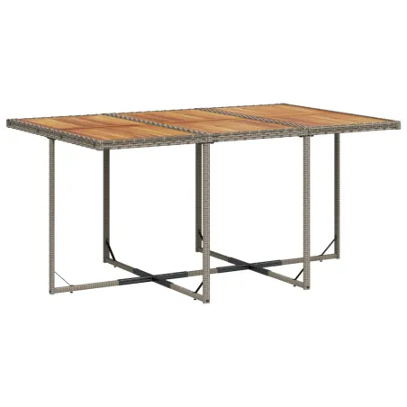 Ensemble à manger de jardin 7 pcs coussins gris résine tressée