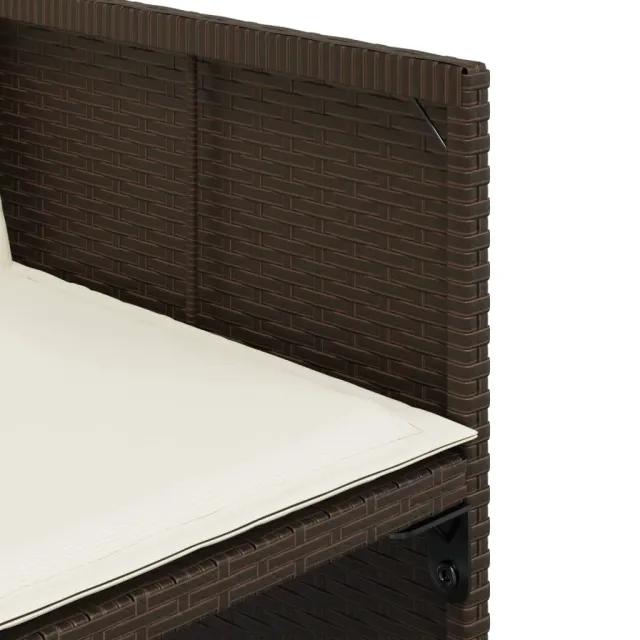 Ensemble à manger de jardin et coussins 17 pcs marron rotin