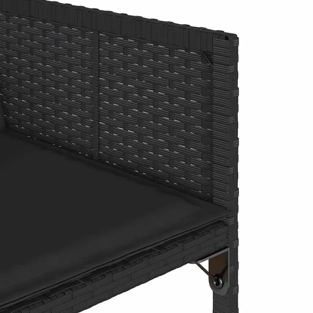 Ensemble à manger de jardin 9pcs coussins noir résine tressée