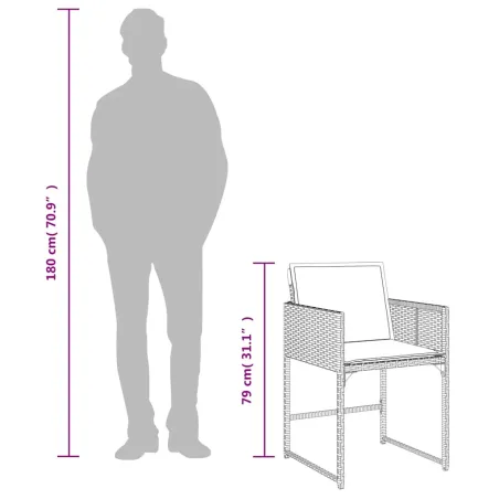 Ensemble à manger de jardin et coussins 9 pcs mélange beige