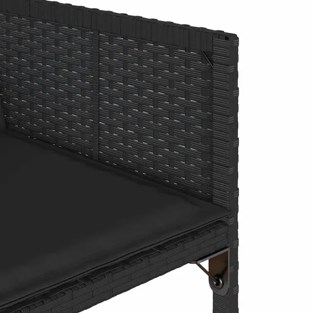 Ensemble à manger de jardin 17 pcs coussins noir résine tressée