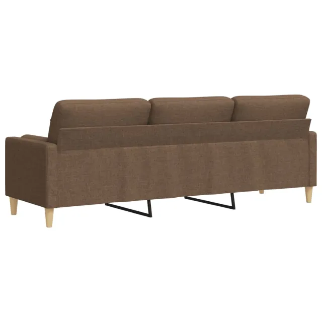 Canapé 3 places avec oreillers décoratifs marron 210 cm tissu