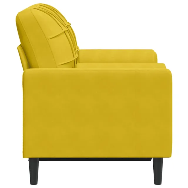 Canapé 2 places avec oreillers décoratifs jaune 120 cm velours