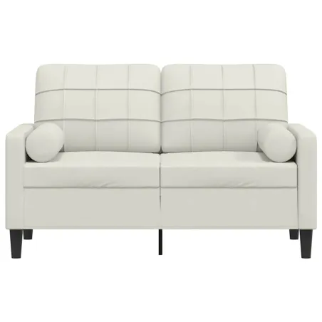 Canapé 2 places avec oreillers décoratifs crème 120 cm velours