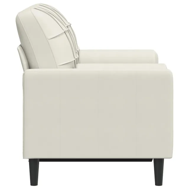 Canapé 2 places avec oreillers décoratifs crème 120 cm velours