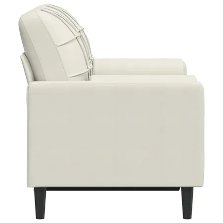 Canapé 2 places avec oreillers décoratifs crème 120 cm velours