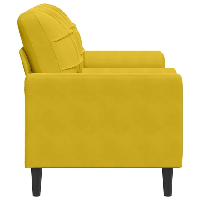 Canapé 2 places avec oreillers décoratifs jaune 140 cm velours