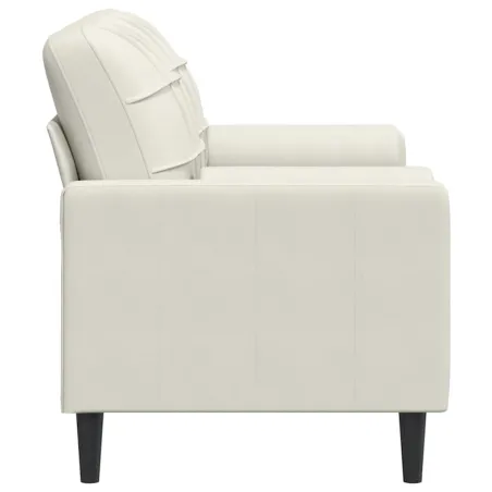 Canapé 2 places avec oreillers décoratifs crème 140 cm velours