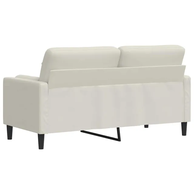 Canapé 2 places avec oreillers décoratifs crème 140 cm velours