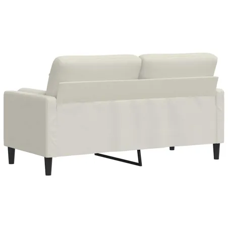 Canapé 2 places avec oreillers décoratifs crème 140 cm velours