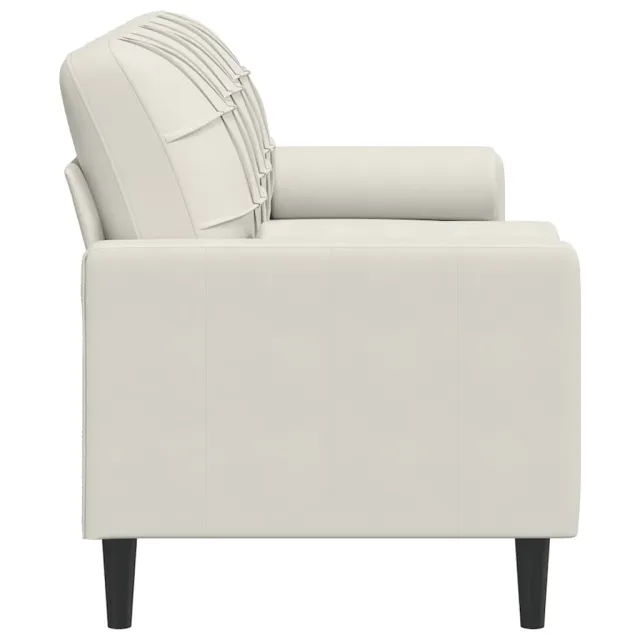 Canapé 3 places avec oreillers décoratifs crème 180 cm velours