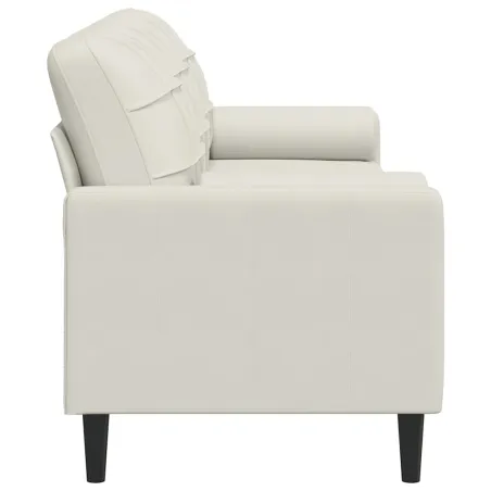 Canapé 3 places avec oreillers décoratifs crème 210 cm velours