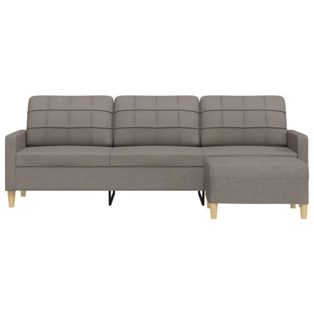 Canapé à 3 places avec repose-pieds Taupe 210 cm Tissu