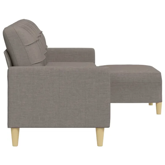 Canapé à 3 places avec repose-pieds Taupe 210 cm Tissu