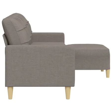 Canapé à 3 places avec repose-pieds Taupe 210 cm Tissu