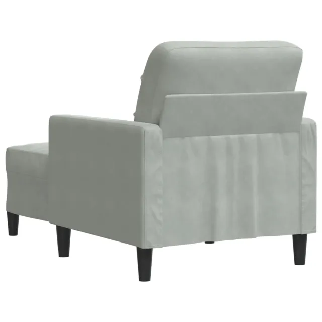 Fauteuil avec repose-pied Gris clair 60 cm Velours