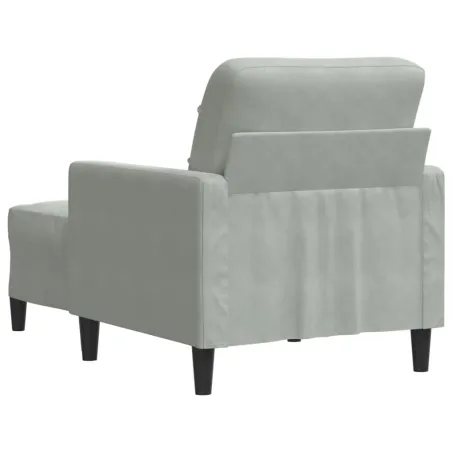 Fauteuil avec repose-pied Gris clair 60 cm Velours