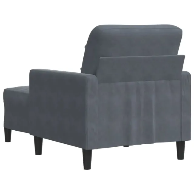 Fauteuil avec repose-pied Gris foncé 60 cm Velours