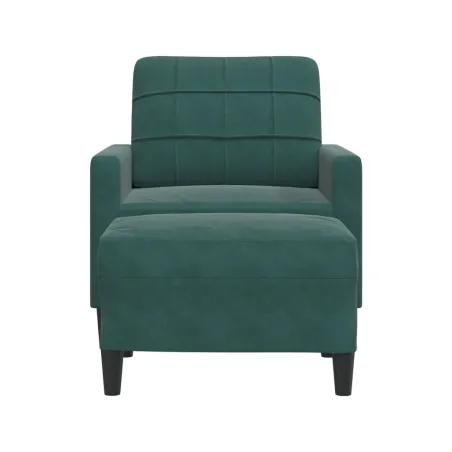 Fauteuil avec repose-pied Vert foncé 60 cm Velours