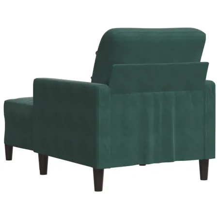 Fauteuil avec repose-pied Vert foncé 60 cm Velours