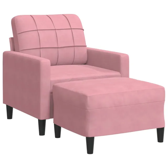 Fauteuil avec repose-pied Rose 60 cm Velours