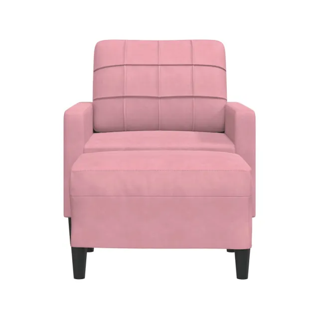 Fauteuil avec repose-pied Rose 60 cm Velours