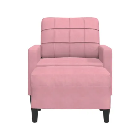 Fauteuil avec repose-pied Rose 60 cm Velours