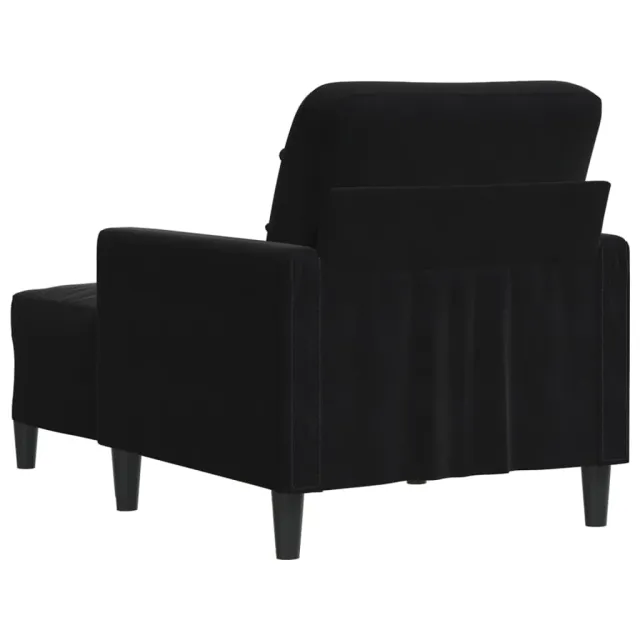 Fauteuil avec repose-pied Noir 60 cm Velours