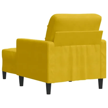 Fauteuil avec repose-pied jaune 60 cm velours