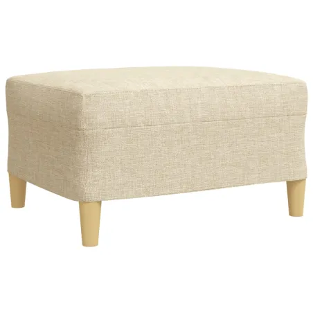 Ensemble de canapés 4 pcs avec repose-pied crème tissu