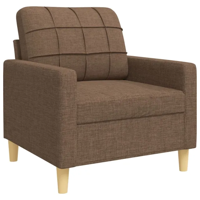 Ensemble de canapés 4 pcs avec repose-pied marron tissu