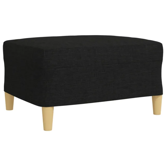 Ensemble de canapés 4 pcs avec repose-pied noir tissu
