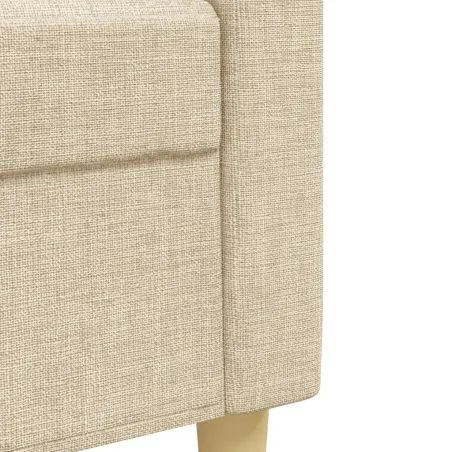 Ensemble de canapés 3 pcs avec coussins décoratifs crème tissu