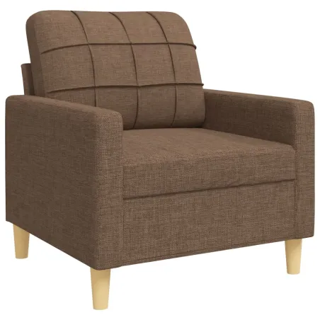 Ensemble de canapés 3 pcs avec coussins décoratifs marron tissu