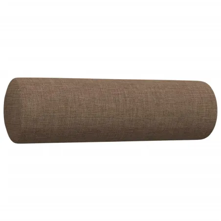 Ensemble de canapés 3 pcs avec coussins décoratifs marron tissu