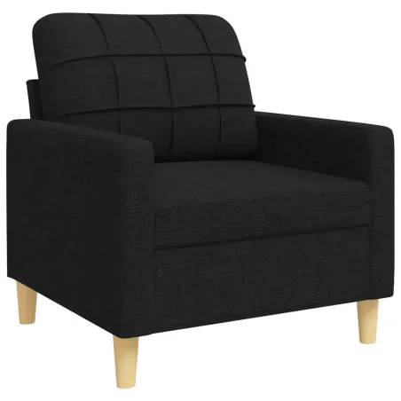 Ensemble de canapés 3 pcs avec coussins décoratifs noir tissu