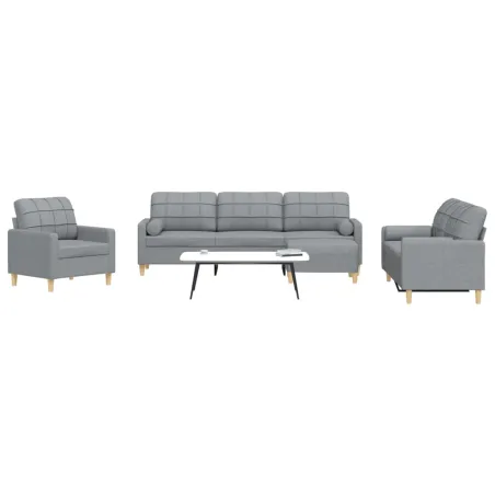 Ensemble de canapés 4 pcs repose-pied et coussins décoratifs