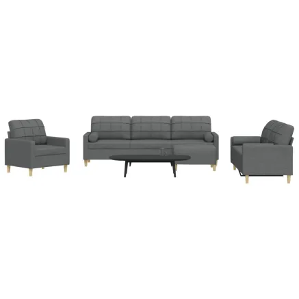 Ensemble de canapés 4 pcs repose-pied et coussins décoratifs