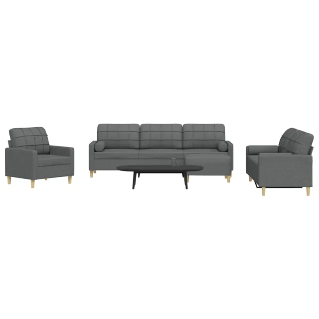 Ensemble de canapés 4 pcs repose-pied et coussins décoratifs