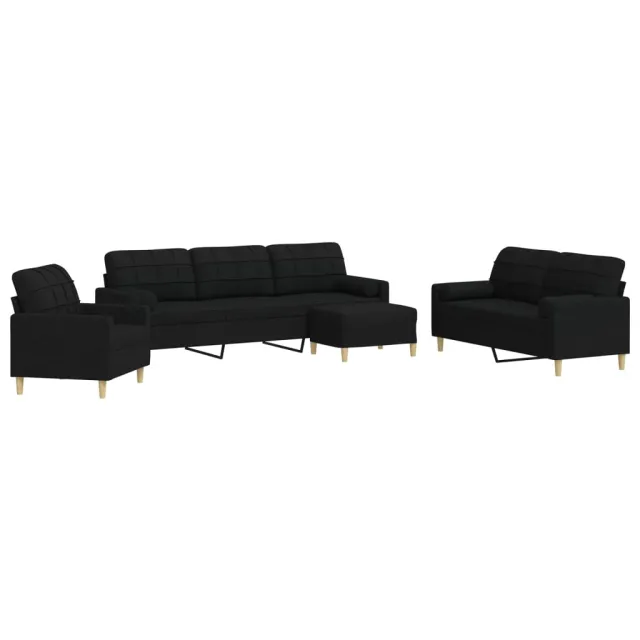 Ensemble de canapés 4 pcs repose-pied et coussins décoratifs