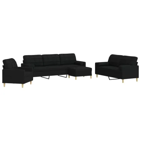 Ensemble de canapés 4 pcs repose-pied et coussins décoratifs