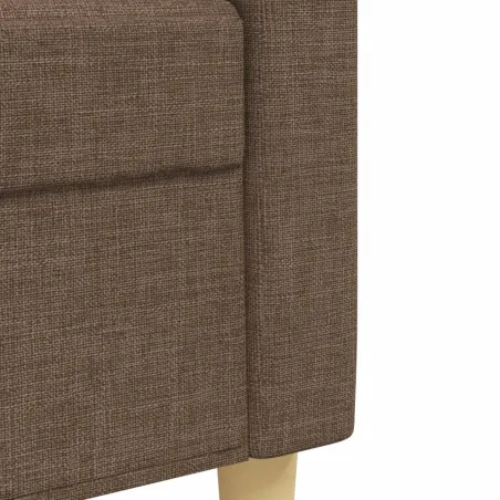 Ensemble de canapés 3 pcs avec repose-pied marron tissu