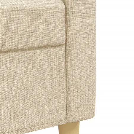 Ensemble de canapés 2 pcs avec coussins décoratifs crème tissu