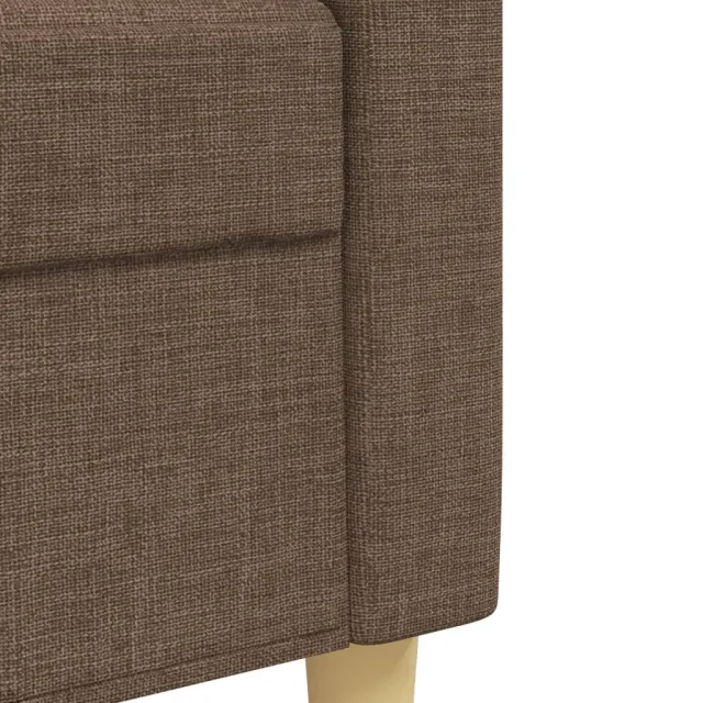 Ensemble de canapés 2 pcs avec coussins décoratifs marron tissu