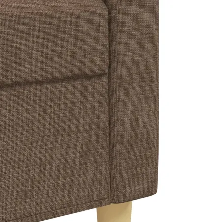 Ensemble de canapés 2 pcs avec coussins décoratifs marron tissu