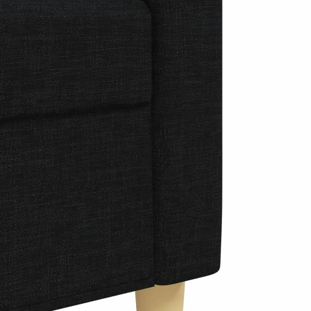 Ensemble de canapés 2 pcs avec coussins décoratifs noir tissu