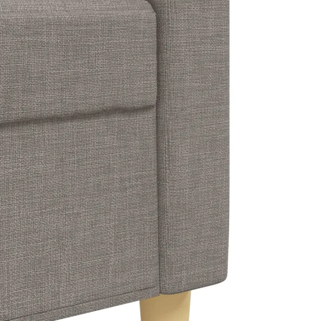 Ensemble de canapés 2 pcs avec coussins décoratifs taupe tissu